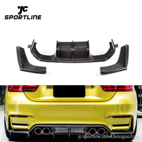 V Style Carbon Fiber Rear Diffuser for BMW F80 M3 4Door & F82 M4 2Door - 2014-2018